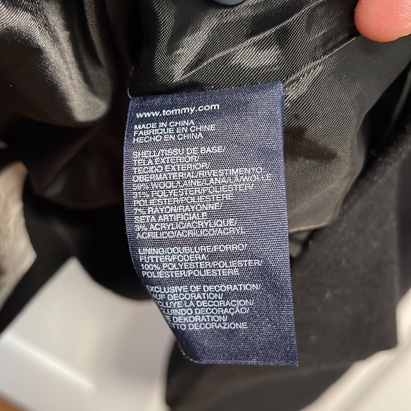 Tommy Hilfiger black button up pea coat size medium - Picture 8 of 12